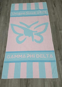 "GAMMA PHI DELTA BUTTERFLY BEACH TOWEL" GPD