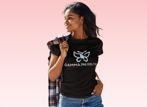 "GAMMA PHI DELTA WITH BUTTERFLY FINGER TSHIRT" GPD